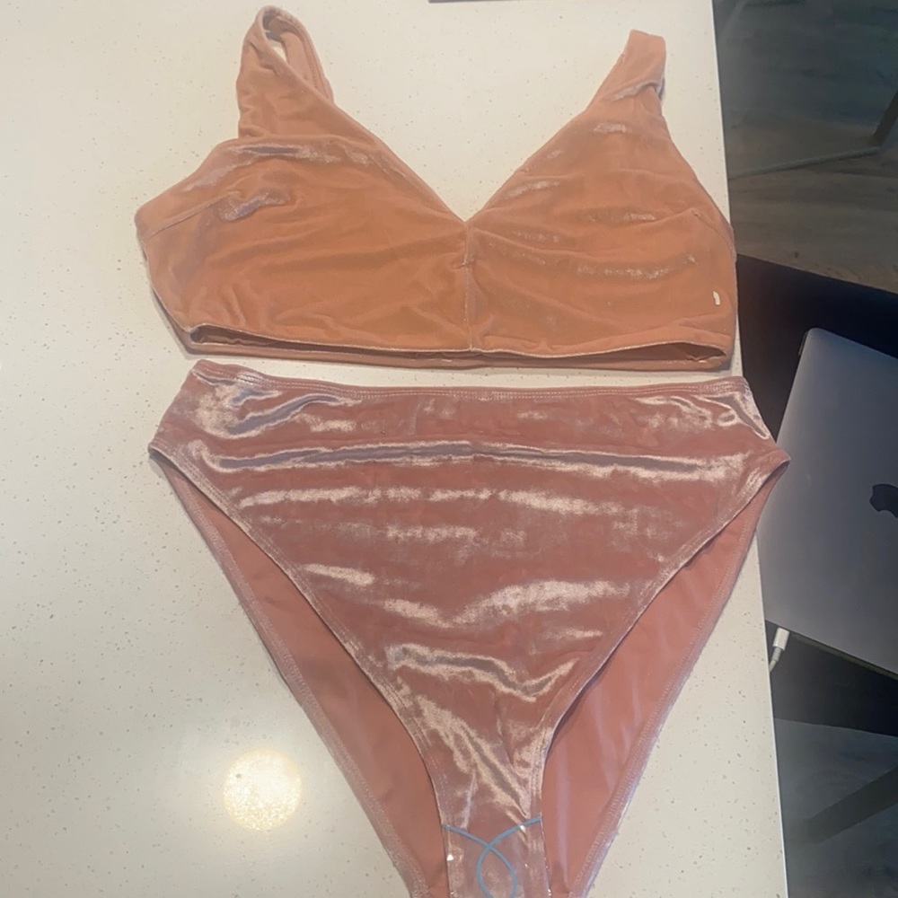 ASOS Two piece Pink Velvet bathing suit